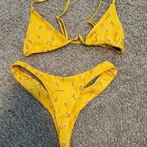 Lahana swim yellow bikini small top medium bottom